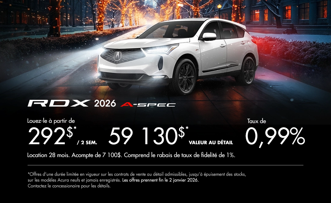 Bannière de Promotion Acura RDX 2026